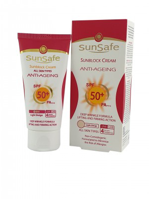 تصویر از سان سیف ضد آفتاب 50 SPF ضد چروک - بژ روشن