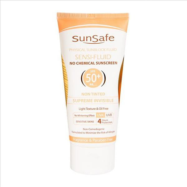 تصویر از سان سیف فلوئید ضدآفتاب فیزیکال 50 SPF مستعد قرمزی