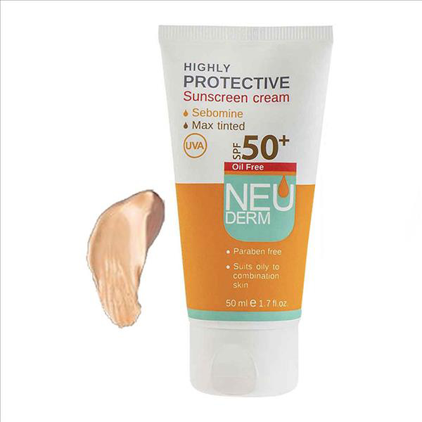 تصویر از نئودرم ضدآفتاب SPF50 پوست چرب رنگی تیره